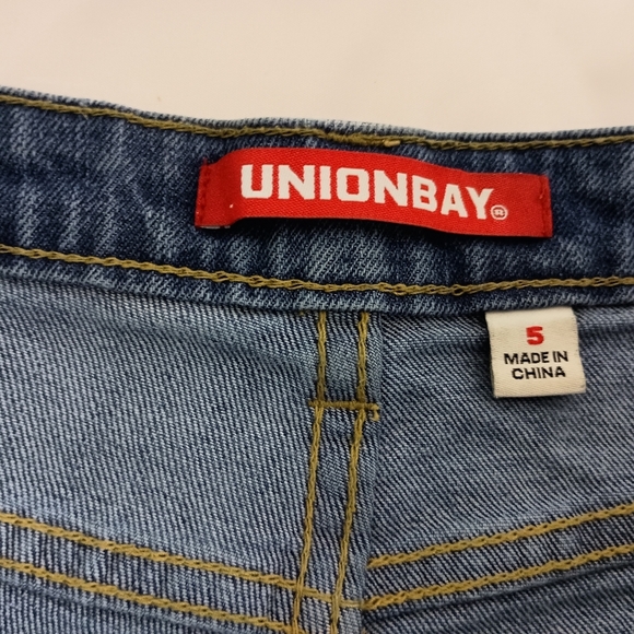 2 FOR $30 Unionbay Women's Dark Blue Distressed Denim Booty Shorts (#1,390) - Picture 2 of 9